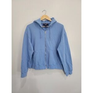Y2K Polo Sport Ralph Lauren Baby Blue Full Zip Hoodie Cotton Vintage Large L